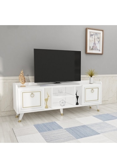 Tv Sehpası Raks Beyaz Gold 150 Cm