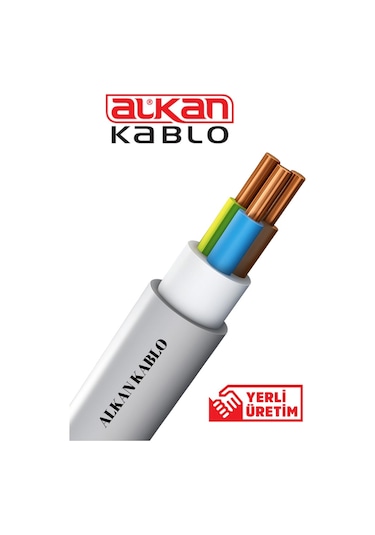 3x2,5 Mm² Nvv Nym Kablo Gri %100 Bakır 100 Metre