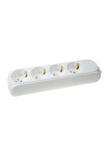 Almera 4'lü Topraklı Klemensli Grup Priz Kablosuz Beyaz