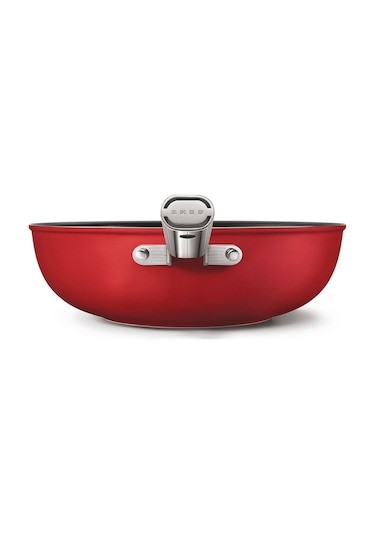 Smeg Cookware 50's Style Kırmızı Wok Tava 30 CM Kırmızı