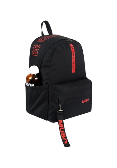 Geniş Hacimli Günlük Ve Okul Kullanımına Uygun Unisex Siyah Kırmızı Sırt Çantası Pwcnt005 Siyah Kırmızı