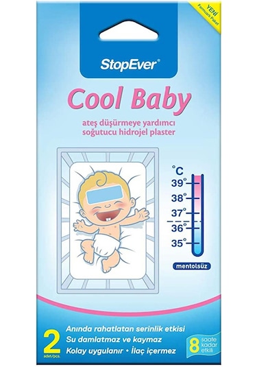 Stopever Cool Baby Ateş Düşürmeye Yardımcı Soğutucu Hidrojel Plaster 2 Li