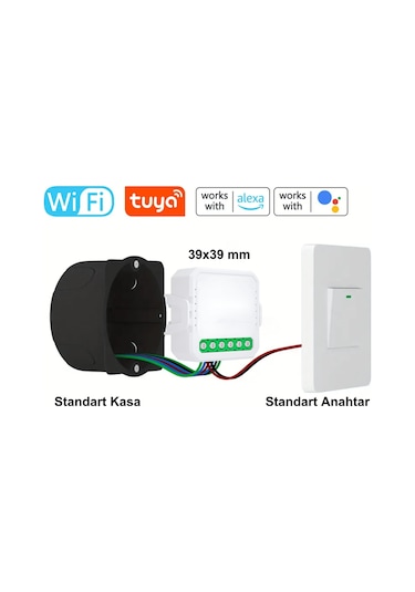 Tuya Uyumlu Mini Wifi Akıllı Anahtar 10 A / 220 V Röle