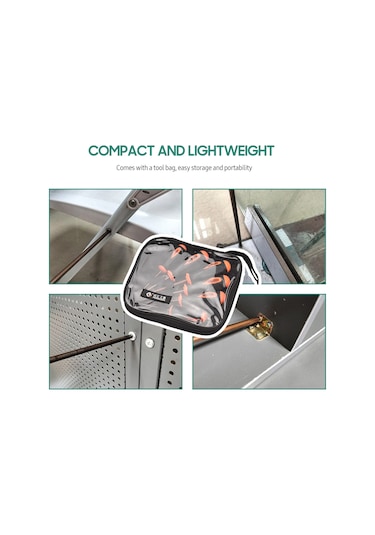 Wezone Penggong 6 Parça Evcil Tornavida Seti - Siyah Turuncu, S2 Çelik, Düz/çapraz Uç, Kaymazsız Kollü, El Tornavidi, Çanta İle