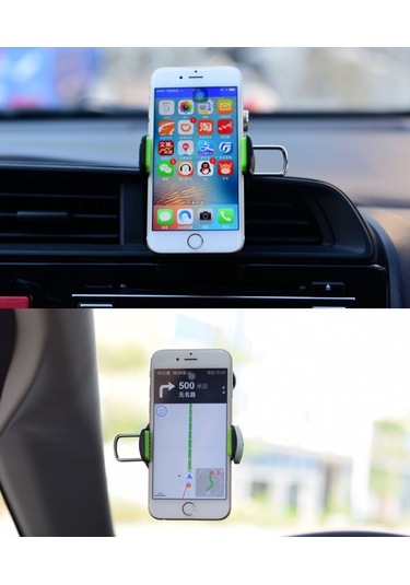 Araba Elmas Vantuz Cep Telefonu Tutucu Siyah