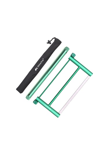 Yifomall Dış Mekan Çok Amaçlı Katlanabilir El Testeresi - Alüminyum Çerçeve Ve Paslanmaz Çelik - Fener Tutucu Özelliği - Yeşil