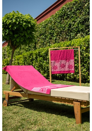 Menderes Home Cotton Collection Bukle Plaj Havlusu Çark Fuşya