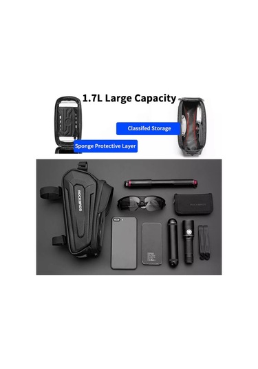 Rockbros Su Geçirmez Telefon Bisiklet Çantası Siyah