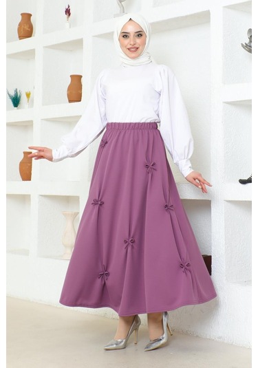 Fiyonk Detaylı Çan Etek Brc1507 Mor 001