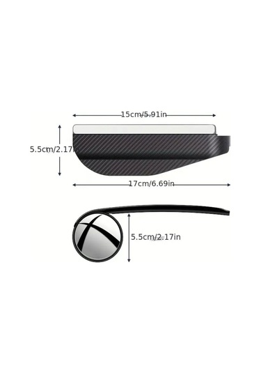 Mercansa Buffer 2 Adet Kendinden Aynalı Karbon Fiber Görünümlü Araba Yan Ayna Yağmur Koruyucuları Yağmur & Kar Kalkanı Visörler