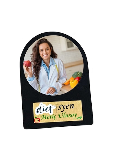 Diyetisyenlere Özel Fotoğraflı Ahşap Masa Üstü Çerçeve