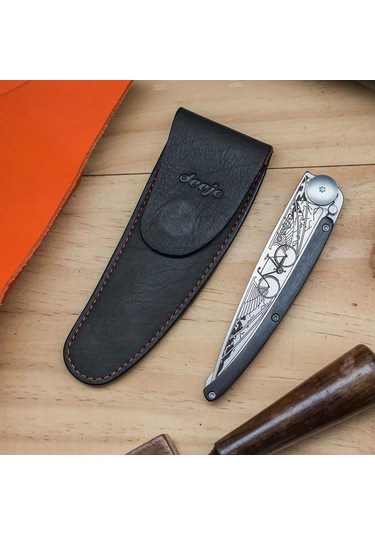Deejo Kamp 37g Belt Leather Sheath, Mocca Gri