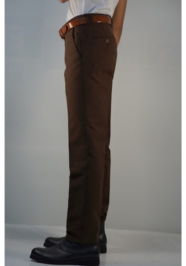 Erkek Kahve Battal Nıkrasız Gabardın Pamuk Pantolon Kahve