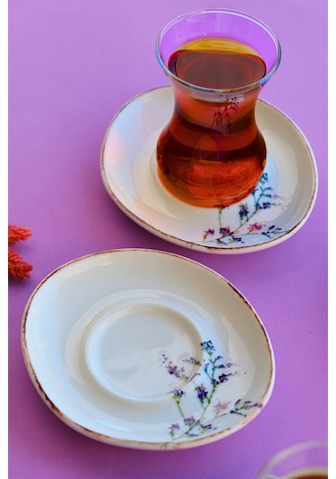 Tabak Evi Pebble Lila Çay Tabağı Takımı 13x11 Cm 6 Parça Pbl06csprs995 Çok Renkli