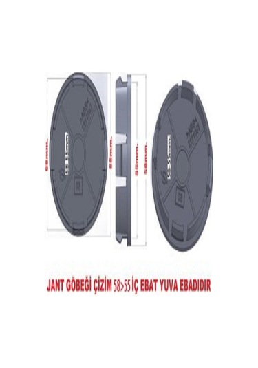 Ferrari Uyumlu Jant Göbeği 55 58 mm Jant Göbeği