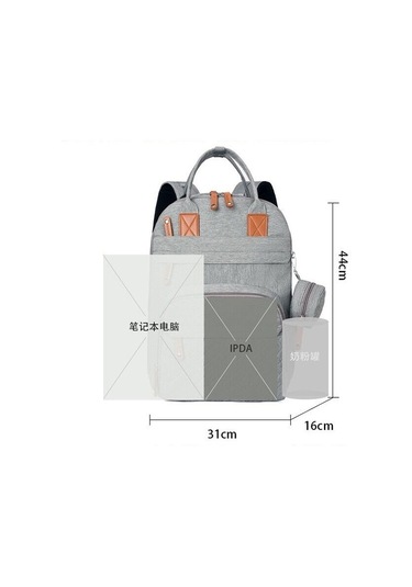 Jialan Bebek Bezi Çantası Sırt Çantası Bebek Essentials Seyahat Gri