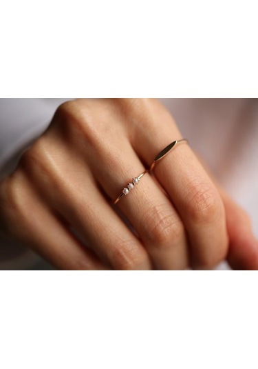 Reis T1719 Üç Sıra İnci Yüzük Altın