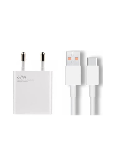 Redmi Note 12 Pro Uyumlu Mi 67W Hızlı Şarj Aleti Adaptörü + Kablo Seti