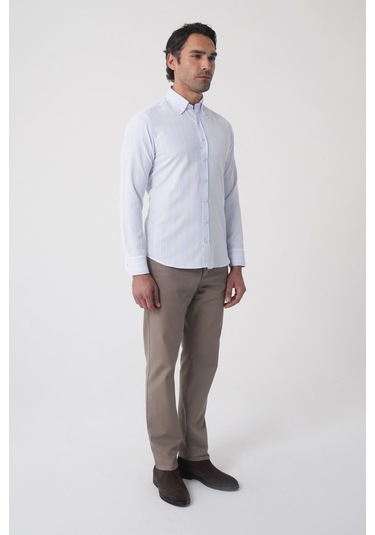 Bisse Regular Fit Erkek Uzun Kol Tek Cep Pamuk Mavi Gömlek Gmczg250072 D35 Mavi