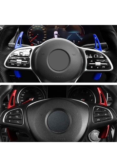 Besthome1 Mavi Renkli Alüminyum Direksiyon Vites Paddle Uzatma - Mercedes İçin