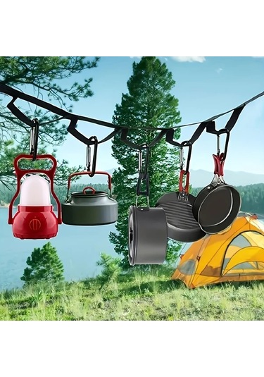 Elmpaly 400 Lb Kapasiteli 2 Askılı Hamak Askısı - Siyah Sku - Kamp Yürüyüş Salıncak Siyah