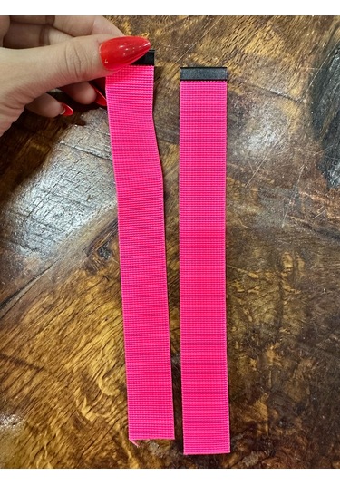 2 Adet Fosforlu Pembe Dikiş Giyim Aksesuarı Aplike 21x2,5 Cm