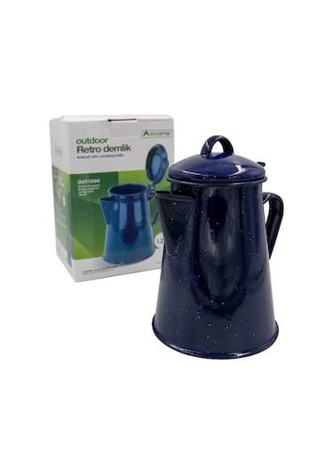 Retro Emaye Demlik Çok Renkli