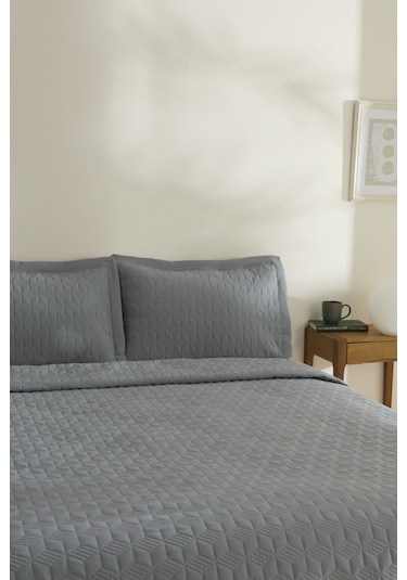 Karaca Home Liora Çift Kişilik Yatak Örtüsü Antrasit Antrasit