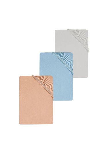 3 Adet Düz Pamuklu Tek Kişilik 120 X 200 Cm Lastikli Penye Çarşaf-yavruağzı-gri