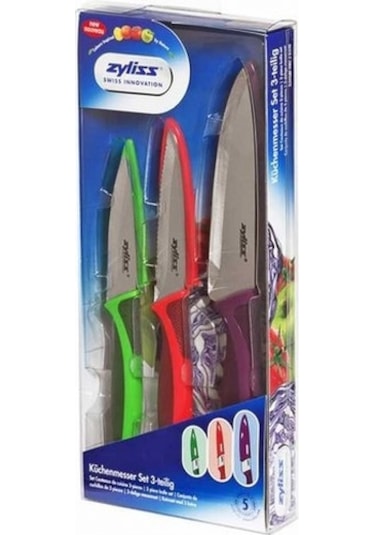 Zyliss E72404 3 Lü Bıçak Seti Çok Renkli