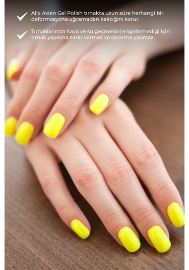 Alix Avien Uv Kalıcı Neon Sarı Jel Oje 13 Gel Polish 12 Ml