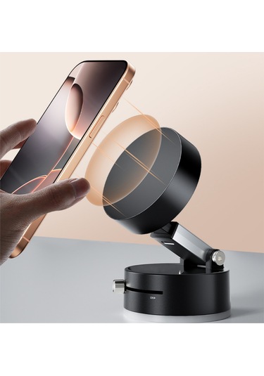 Jeemson Mobil Telefon Tutucu: Manyetik Ve Vakum Emici, Araç/ofis Uygun, Katlanabilir Genişletilebilir, Çok Fonksiyonlu Beyaz