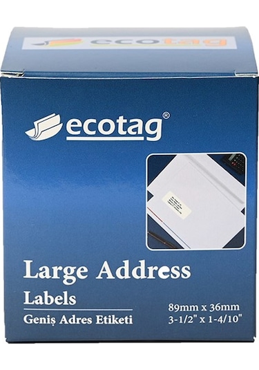 Ecotag Dymo 99012 LabelWriter Muadil Çok Amaçlı Etiket 520 Adet 89 x 36 MM