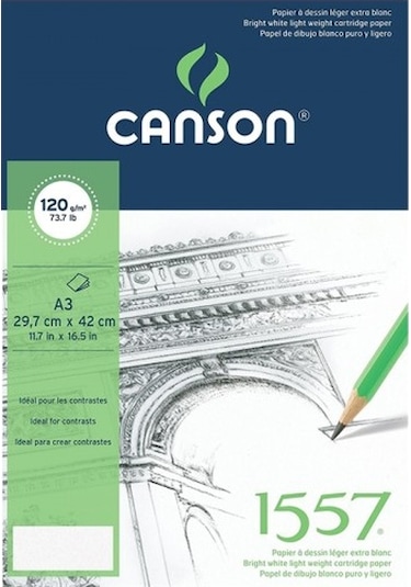 Canson 1557 120Gr A3 40 Yaprak Üstten Spiralli