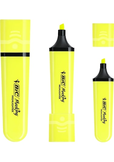 Bic Marking Flat Fosforlu Kalem Sarı 12 Adet Sarı