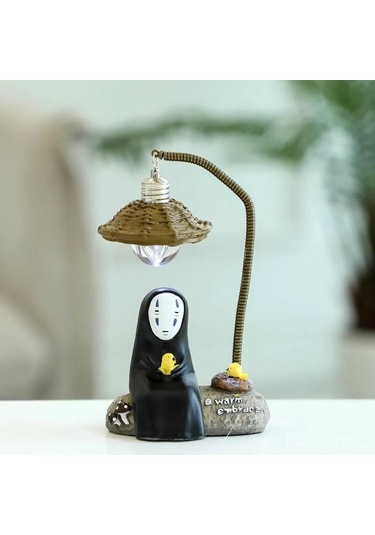 Youmex Retro Mini Gölge Adam Dekoratif Led Gece Lambası - Bahçe, Ev, Ofis İçin Poliresin Dekorasyon Aleti Pil Dahil Çok Renkli