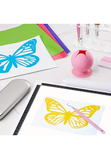 Leezsing Vinil El Sanatları İçin Silikon Atık Toplayıcı - Ergonomik Tasarım, Güçlü Sogma, Hassas Aletleri Korumak Pembe