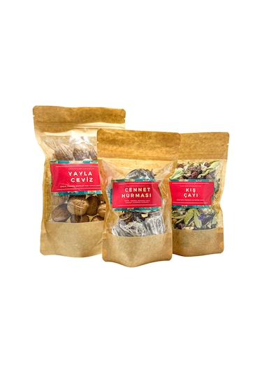 Guruyemiş Box Çay Tatlı Atıştırmalık Molası Bitki Çayı 115 G Ceviz 250 G Cennet Hurması Kurusu 250 G