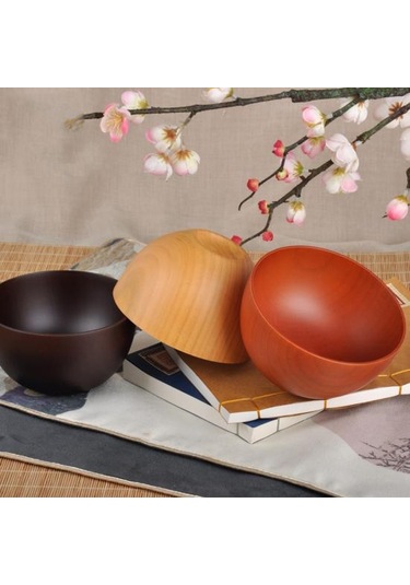 Japon Tarzı Çorba Depolama Katı Ahşap Pirinç Aracı Kase Konteyner Mutfak Alet