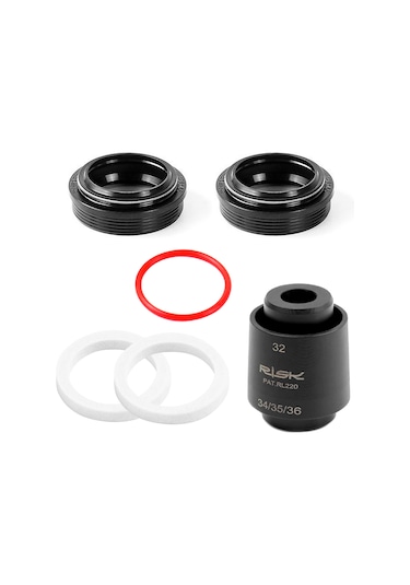 Kosona Dağ Bisikleti Amortisör Ön Fıçısı 32mm Toz/yağ Mermeri + Köpük Halka Seti İle 4'lü Kurulum Aracı Çok Renkli