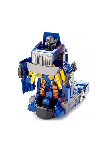 Kutulu Pilli Robot Olan Tır 20 Cm Dönüşebilen Işıklı Ve Sesli Oyuncak Lacivert