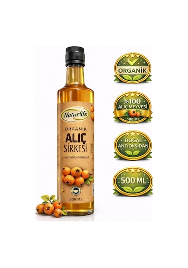 Organik Alıç Sirkesi 500 Ml Doğal Fermantasyon