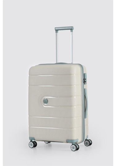 Ççs 5247 Polipropilen Orta Boy Valiz Beyaz-mavi Beyaz - Mavi