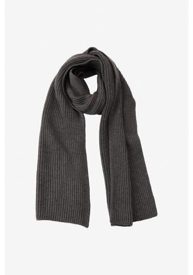 AC&Co / Altınyıldız Classics Erkek Gri Melanj Rüzgar Geçirmez Sıcak Tutan Triko Atkı-bere Set