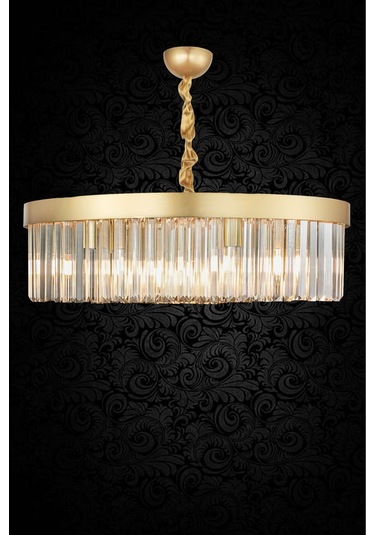 Desina 60'lık Kristal Taşlı Lüks Avize - Sarı-yaldız Sarı Yaldız