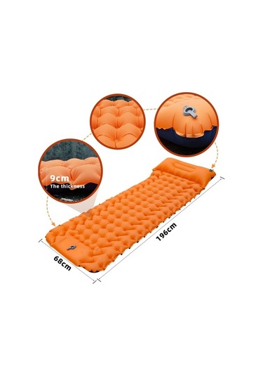 Wondernest Yatağı Yastık Uyku Turuncu Taşınabilir Su Sırt Seyahat Pedi Mat Kamp Hava Geçirmez Enflasyon Çantasıyla Basamak Ayak - Uu, Ergonomik Tasarım Altın