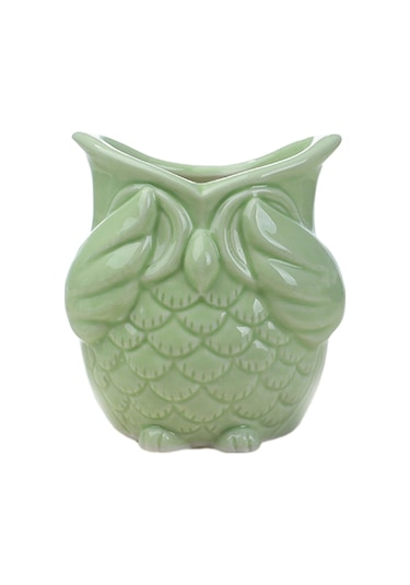 Suntek Magideal Saksı Baykuş Şekli Seramik Ev Hayır-bak-yeşil