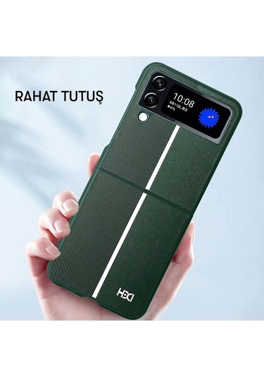 Samsung Galaxy Z Flip 4 Kılıf Hbc-155 Lizbon Kapak - Derin Mor