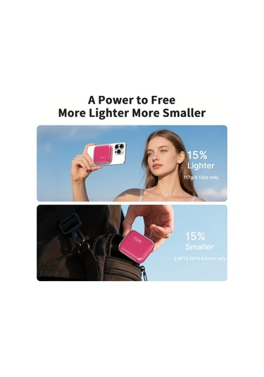 Brightnova Rosy 5000mah Mini Ultra Ince Manyetik Kablosuz Power Bank 15w Kablosuz Sarj 225w Pd Hizli Sarj Led Ekran Alt N