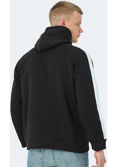Slazenger KLEMENT IN Erkek Kapüşonlu Fermuarlı Siyah Sweatshirt